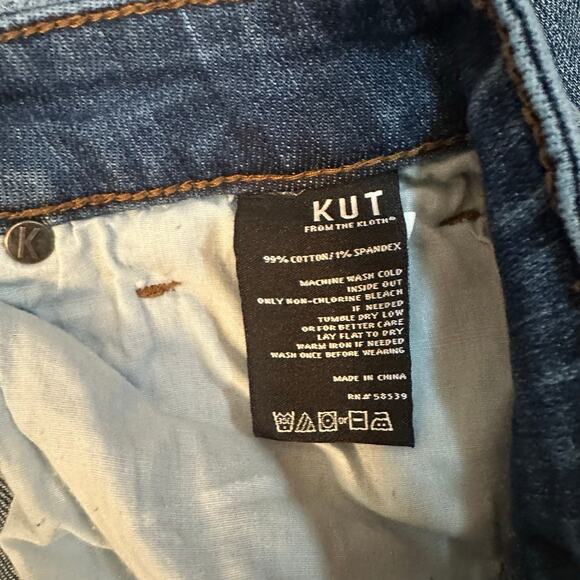 Kut from the Kloth Denim Shorts Jorts Women’s 8 Medium Wash Rolled Hem High Rise - Picture 7 of 7